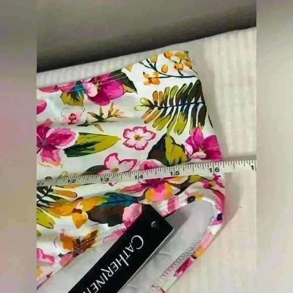 Catherine Malandrino bathing swim bikini bottom high waist size large floral - Picture 6 of 8